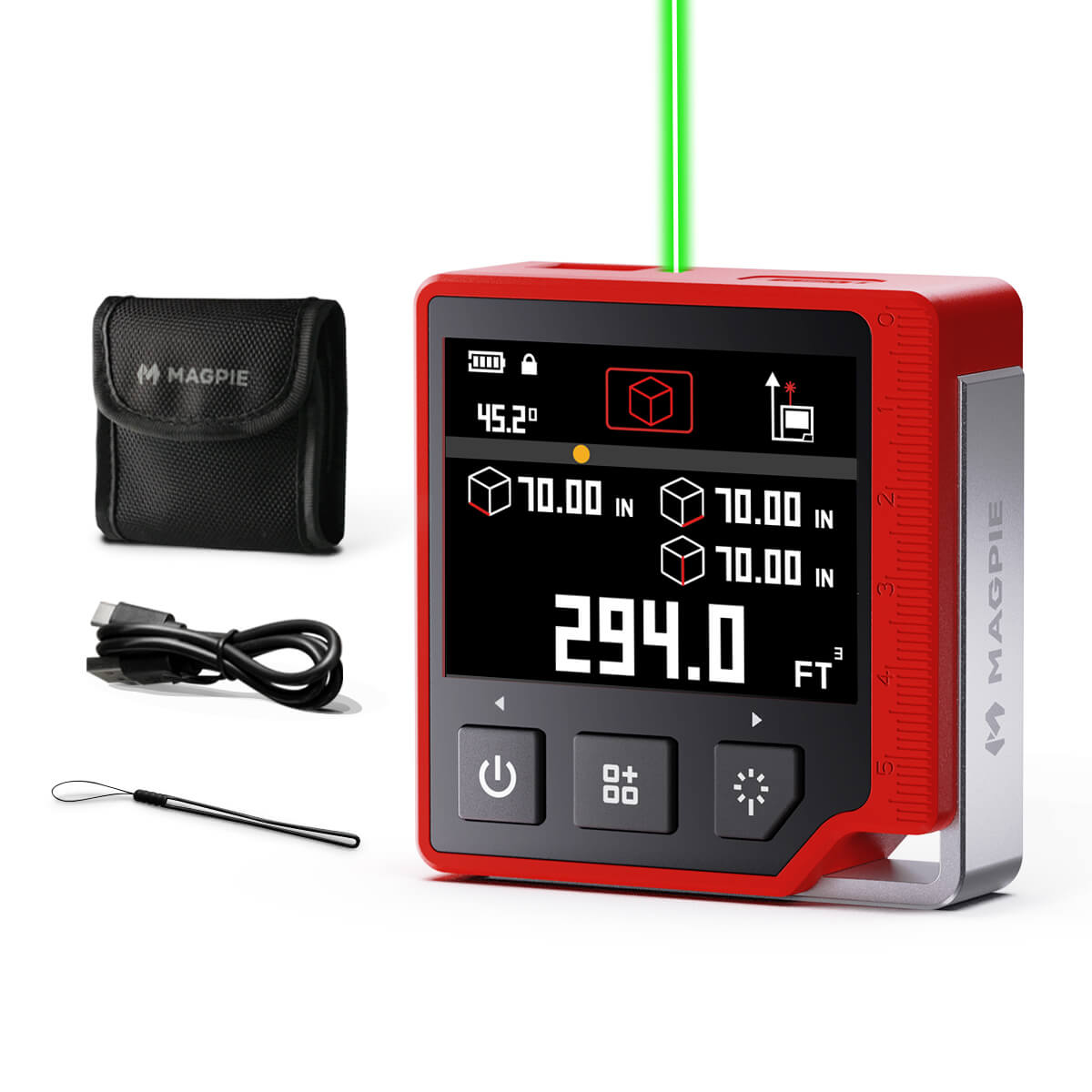 Komplett sett med QUBE, kabel, stropp og veske